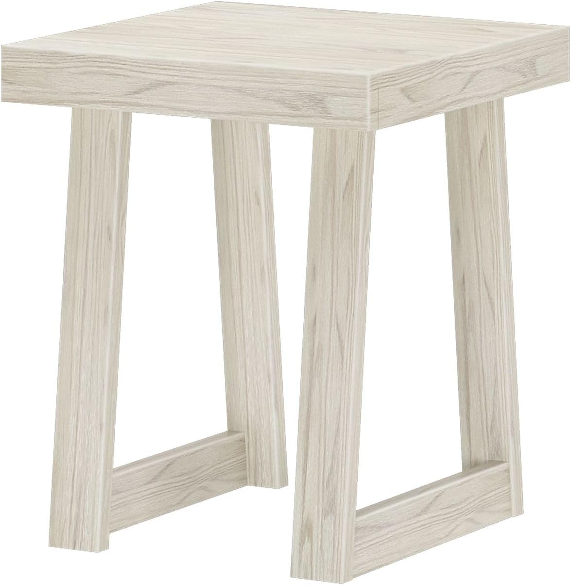 Classic White Wood Nightstand with Open Shelf – 20" Square Design