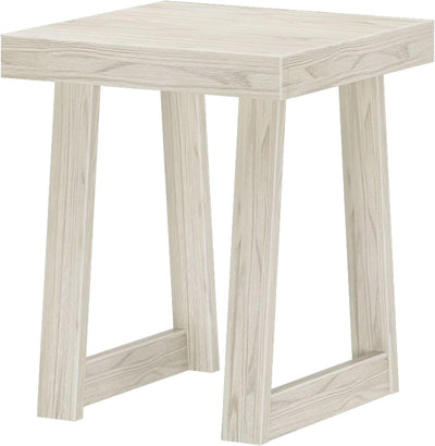 Classic White Wood Nightstand with Open Shelf – 20" Square Design